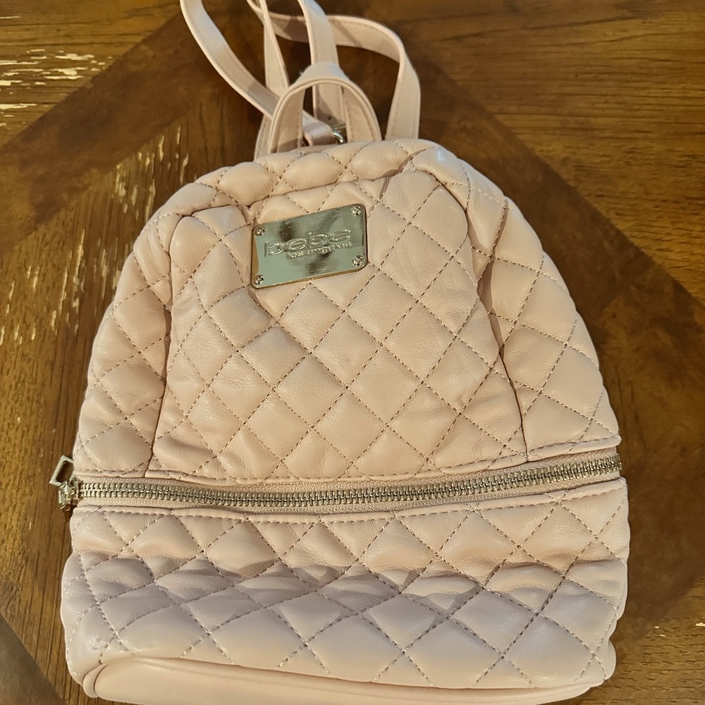bebe Los Angeles Pink Quilted Mini Backpack